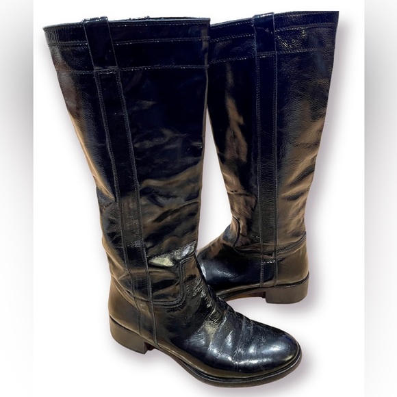 D'ESSAI Shoes - D'ESSAI Black Patent Leather Knee High Boots Size 8.